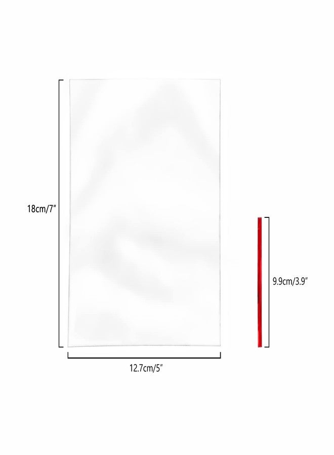 XLSFPY 100PCS Clear Cellophane Bags, 5x7 Small Treat Bags with Ties, Cake Pop Bags, Candy Bags, Goodie Bags, Rice Crispy Treat Bags, Clear Bags for Favors Birthday Party (5'' x 7'') - Image 2